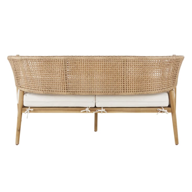 Sofá de jardín profesional de 2/3 plazas de resina trenzada efecto