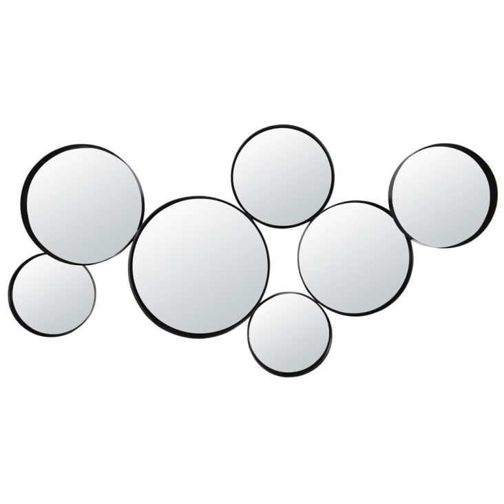 Specchi rotondi neri in metallo 121x66 cm-Douala