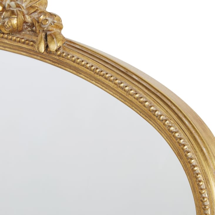 Specchio con modanature in resina e legno di paulonia dorati 98x108 cm-OMERA cropped-3