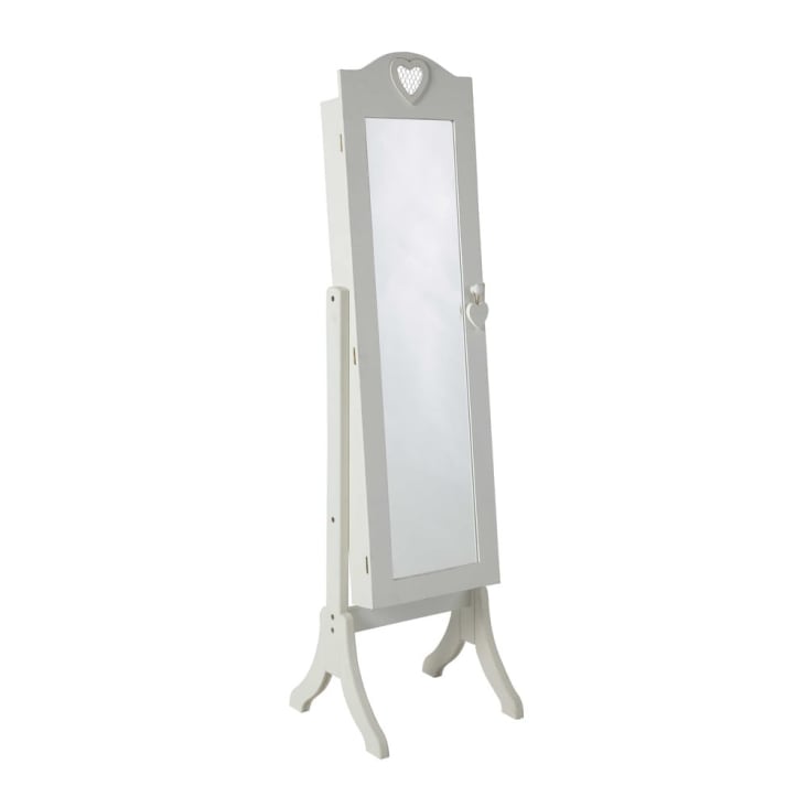 Specchio da terra con portaoggetti bianco, 42x160-Valentine