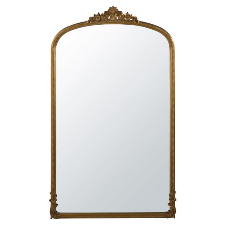 Specchio grande in paulonia dorato effetto invecchiato 119 cm x 194 cm-OMERA