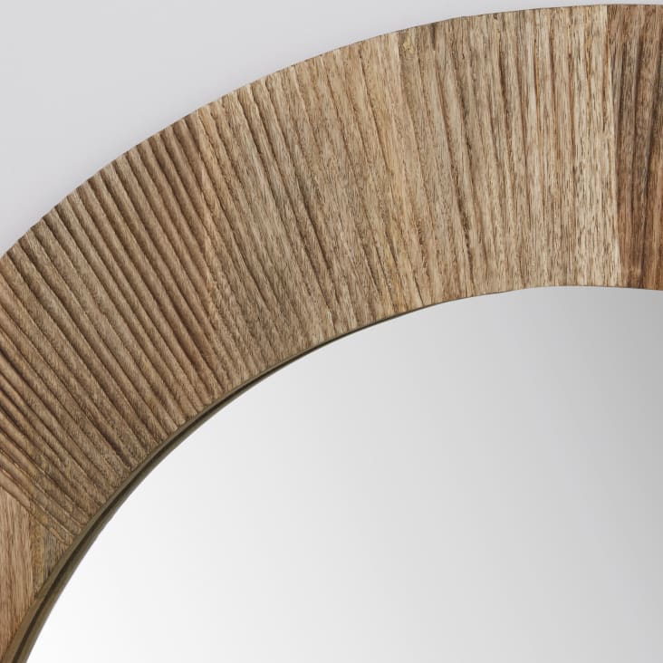 Specchio in legno di mango inciso Ø 100 cm KALIA