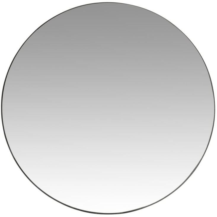 Specchio in metallo nero, D 90 cm-CLEMENT