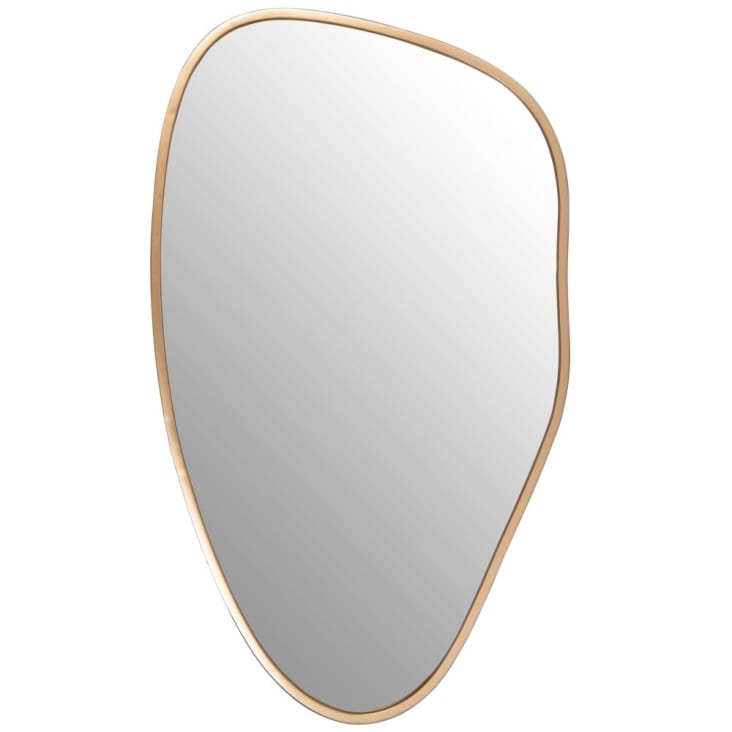 Specchio ovale in metallo dorato 46x79 cm-GUNNAR