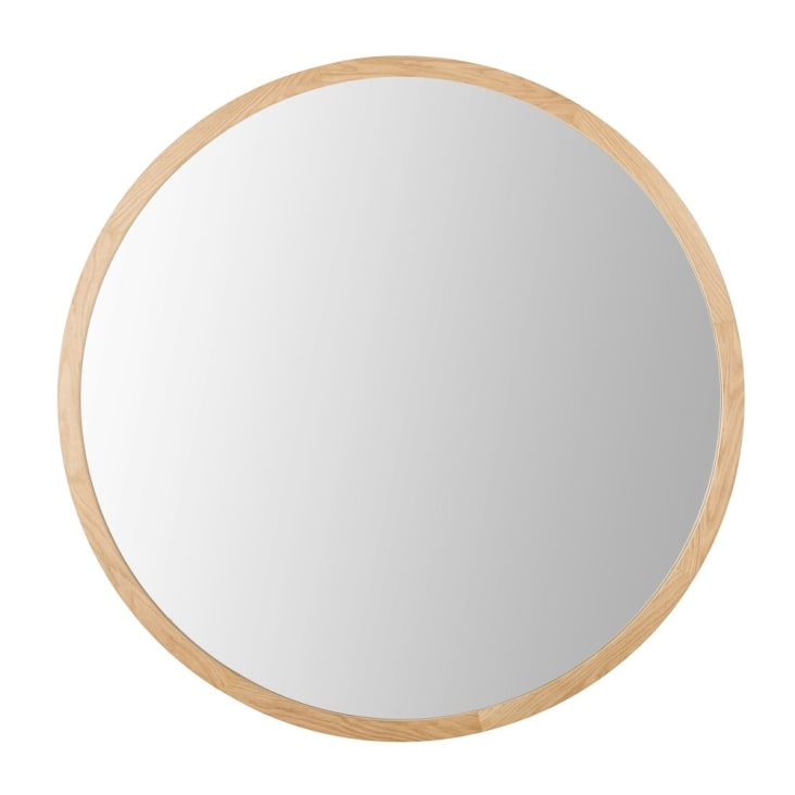 Specchio rotondo in legno di quercia, D159-Adam