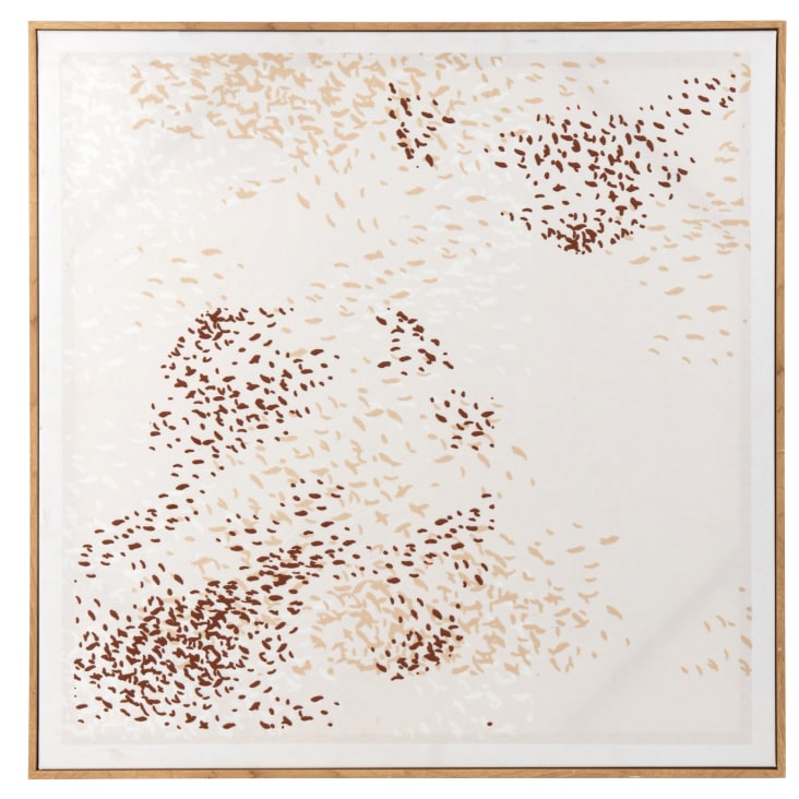 Tela Da Tavola In Legno - 40x40x2 Cm, Pioppo E Pino, Ecru, Cornice In Legno