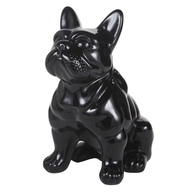 Statua bulldog in dolomite nera alt. 83 cm-MARCEL