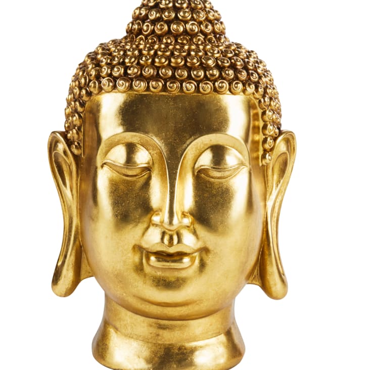 Statue bouddha en polyrésine dorée H60-INDIA