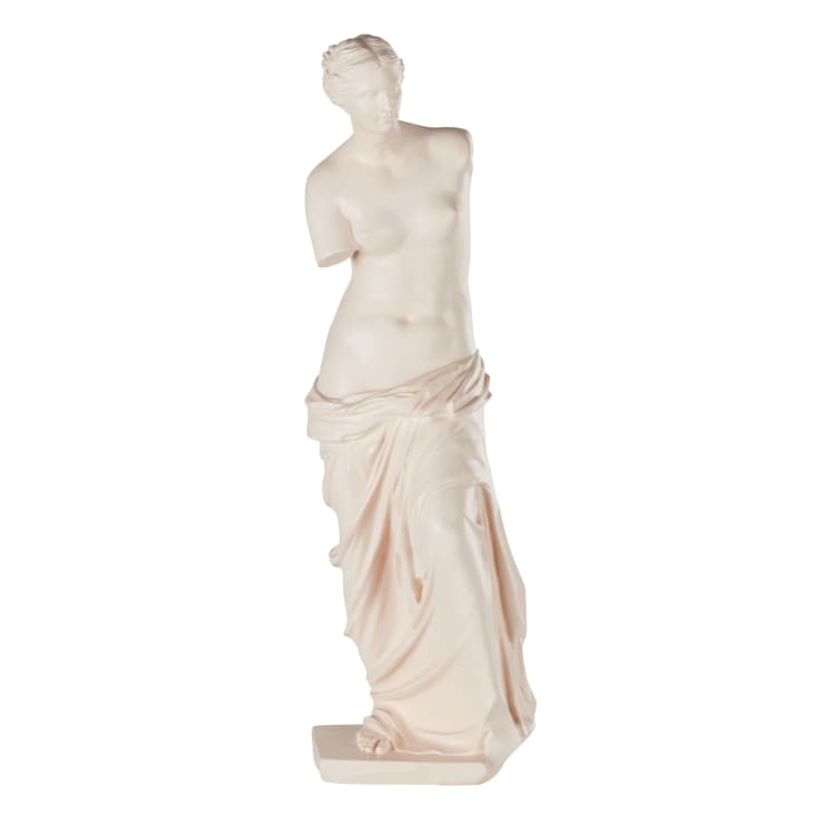 Image du produit : PAULINE - Statue déesse en polyrésine beige rosé H