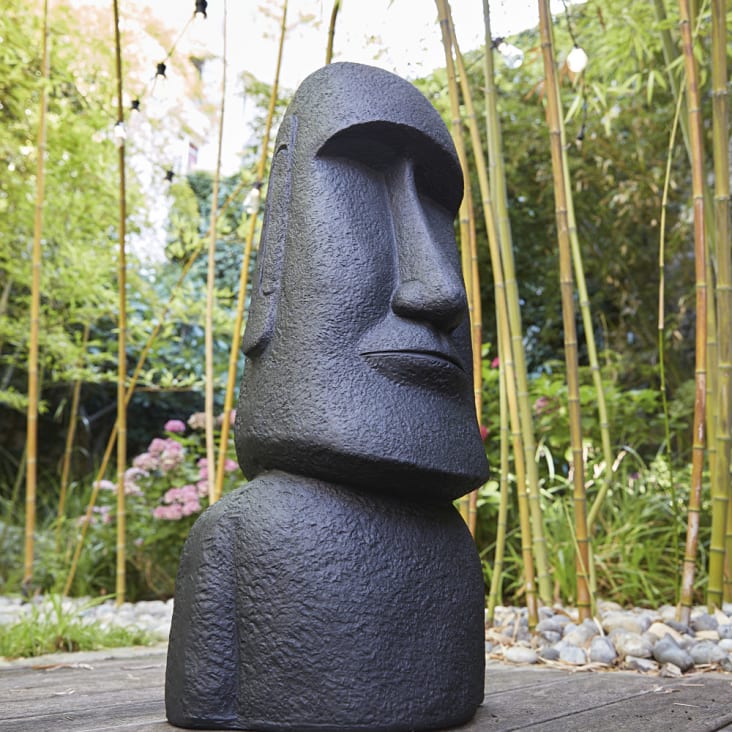 Statue géant île de Pâques noire H81 MOAI