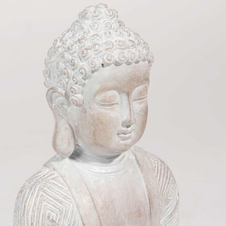 Statuette bouddha effet blanchi H23-Toluca detail-2