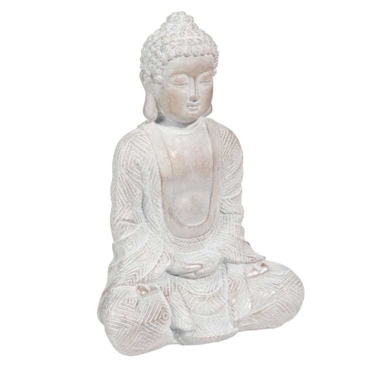 Statuette bouddha effet blanchi H23-Toluca