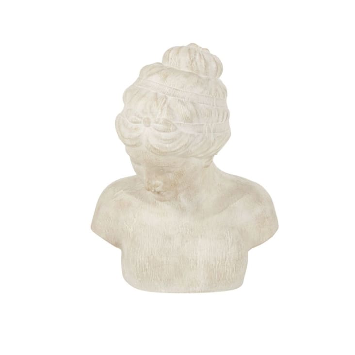Statuette buste femme beige effet vieilli H50