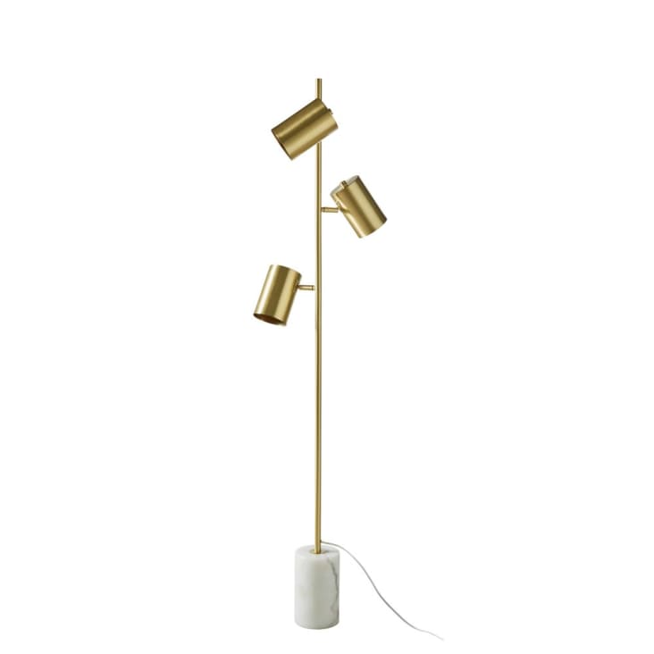 Stehlampe aus goldenem Metall und weißem Marmor H156-TAYLOR