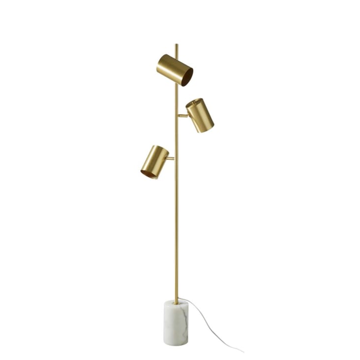 Stehlampe aus goldenem Metall und weißem Marmor H156-TAYLOR cropped-2