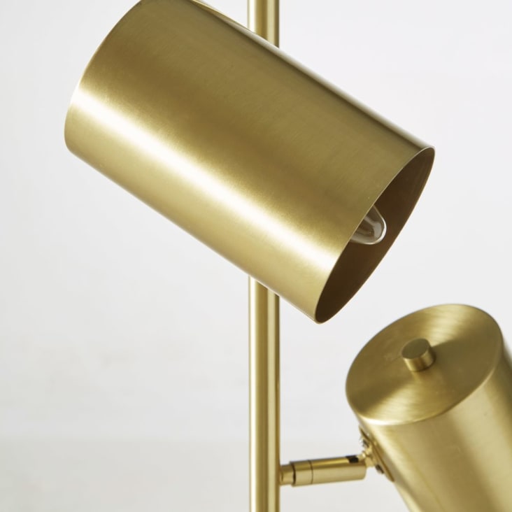 Stehlampe aus goldenem Metall und weißem Marmor H156-TAYLOR cropped-3