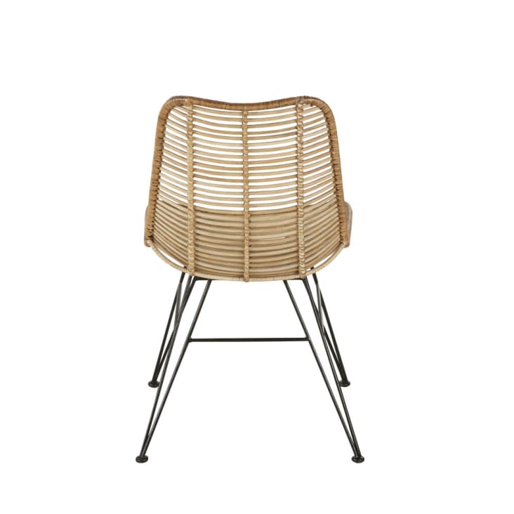 Stuhl aus Rattangeflecht und schwarzem Metall-Pitaya cropped-4