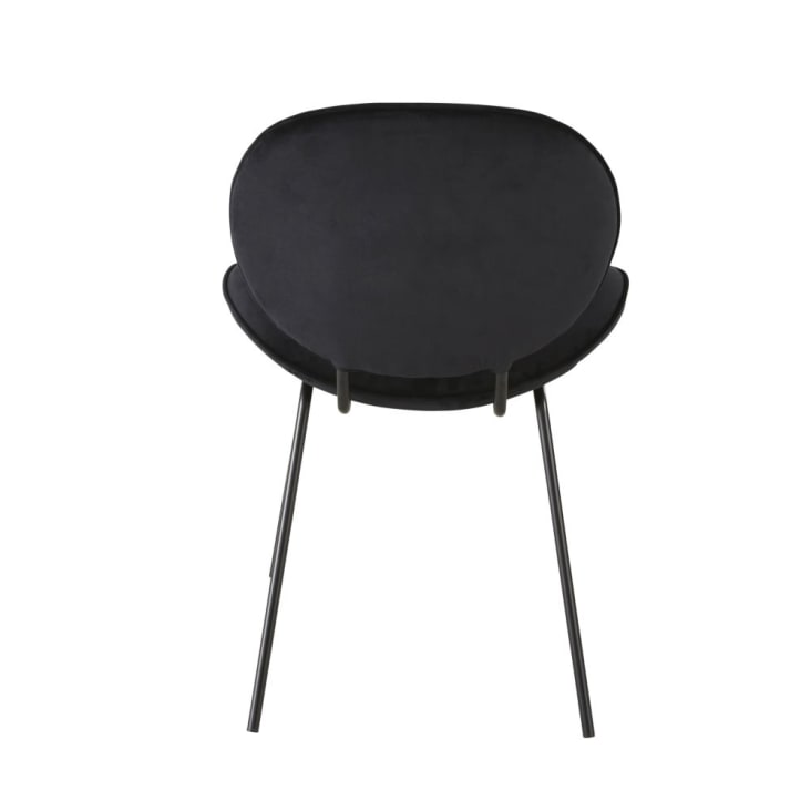 Stuhl aus schwarzem Metall mit schwarzem Samtbezug-Luna cropped-3