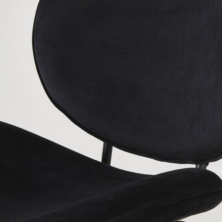 Stuhl aus schwarzem Metall mit schwarzem Samtbezug-Luna cropped-4
