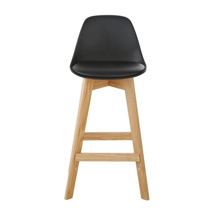 Stuhl für Mittelinsel im skandinavischen Stil, schwarz und Eiche H66-Ice cropped-2