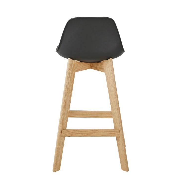 Stuhl für Mittelinsel im skandinavischen Stil, schwarz und Eiche H66-Ice cropped-3