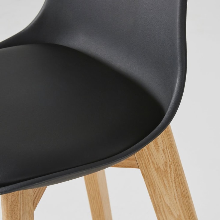 Stuhl für Mittelinsel im skandinavischen Stil, schwarz und Eiche H66-Ice cropped-4