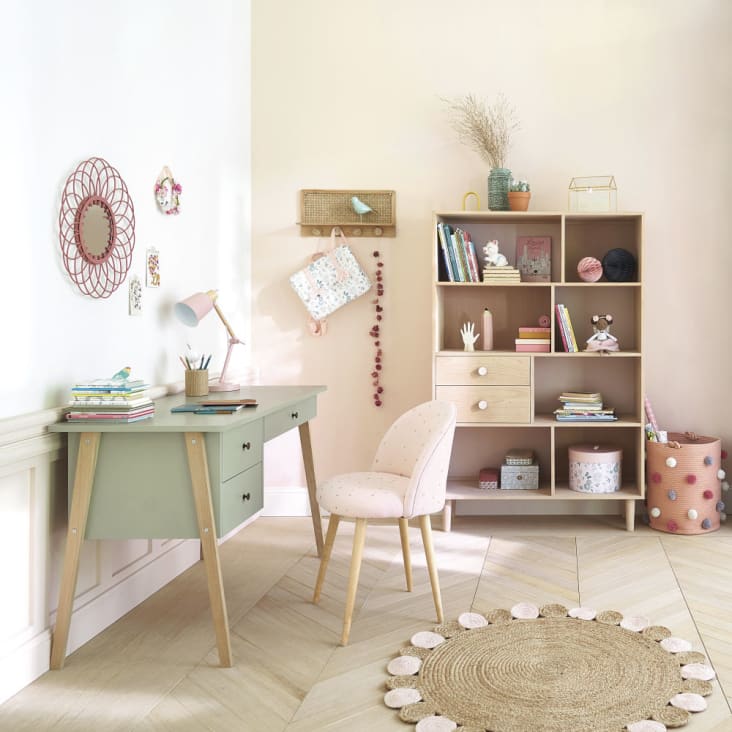 Stuhl im Vintage-Stil, rosa mit goldfarbenem Sternenmotiv-Mauricette ambiance-9