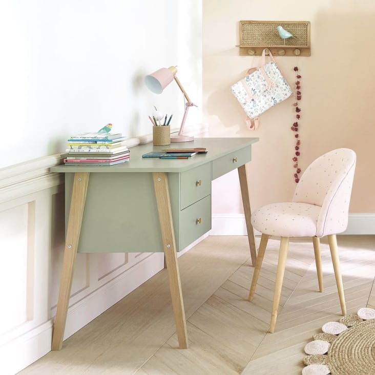 Stuhl im Vintage-Stil, rosa mit goldfarbenem Sternenmotiv-Mauricette ambiance-7