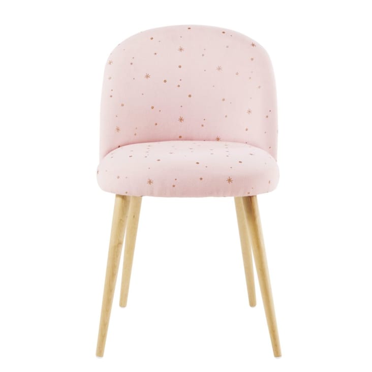 Stuhl im Vintage-Stil, rosa mit goldfarbenem Sternenmotiv-Mauricette cropped-2