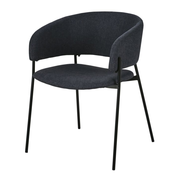 Stuhl mit Armlehne für die Nutzung, Samtbezug grau-Hug