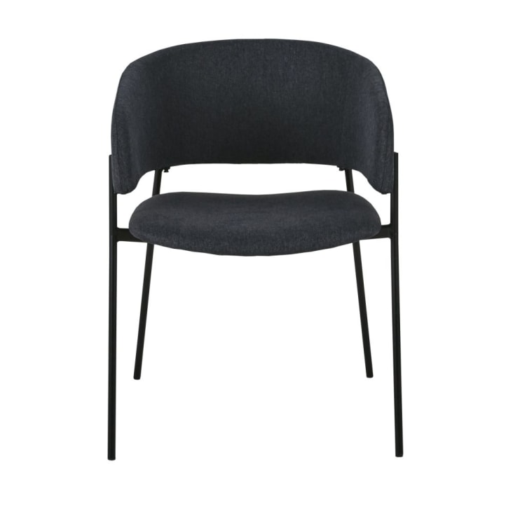 Stuhl mit Armlehne für die Nutzung, Samtbezug grau-Hug cropped-2