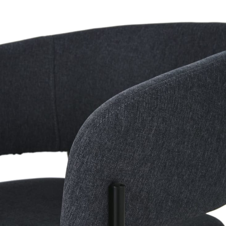 Stuhl mit Armlehne für die Nutzung, Samtbezug grau-Hug cropped-4