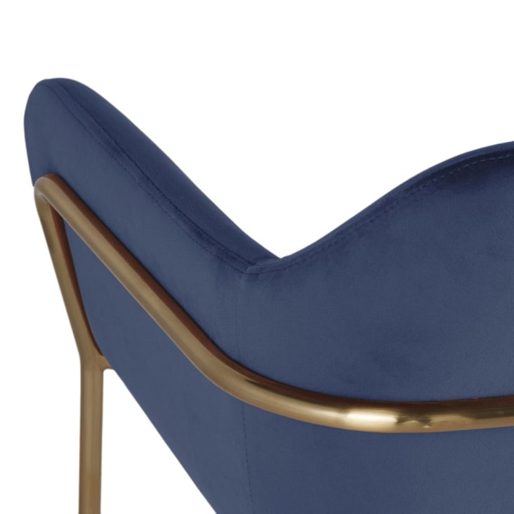 Stuhl mit dunkelblauem Samtbezug und goldfarbenem Metall,  OEKO-TEX®-zertifiziert Neus