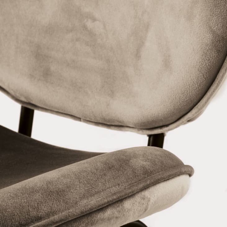 Stuhl mit Samtbezug, beige-cappuccinobraun-Luna cropped-4