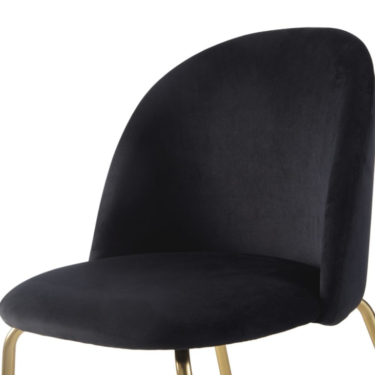 Stuhl mit Samtbezug, schwarz-Ginette cropped-4