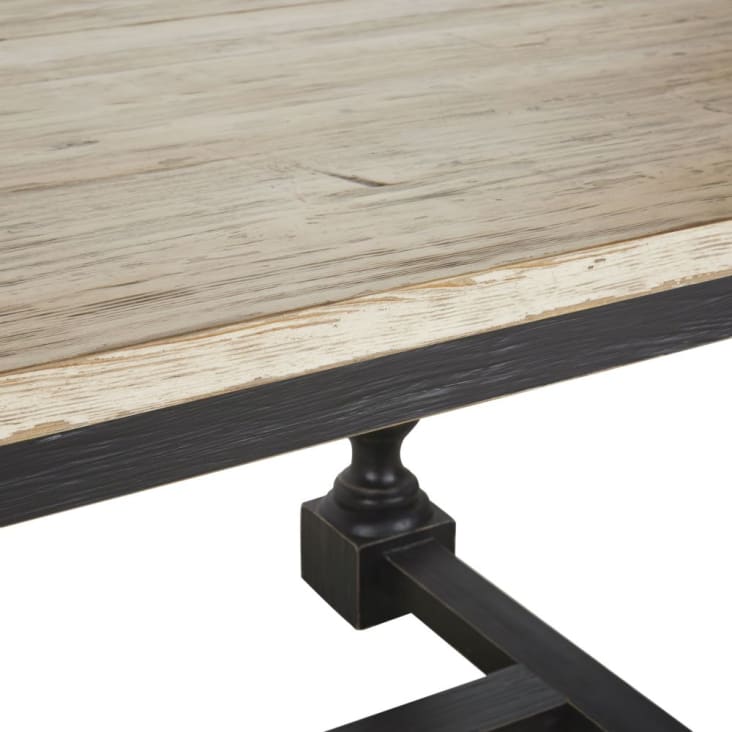 Table à manger en bois de pin massif bicolore 10/12 personnes L250-Montmorency cropped-3