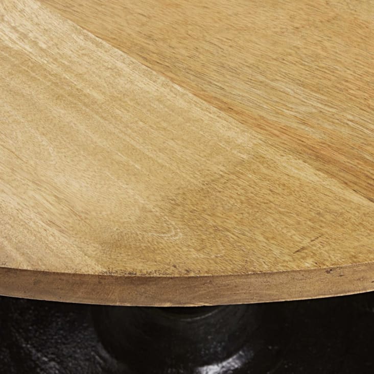 Table à manger ronde en bois de manguier massif Davis - GdeGdesign
