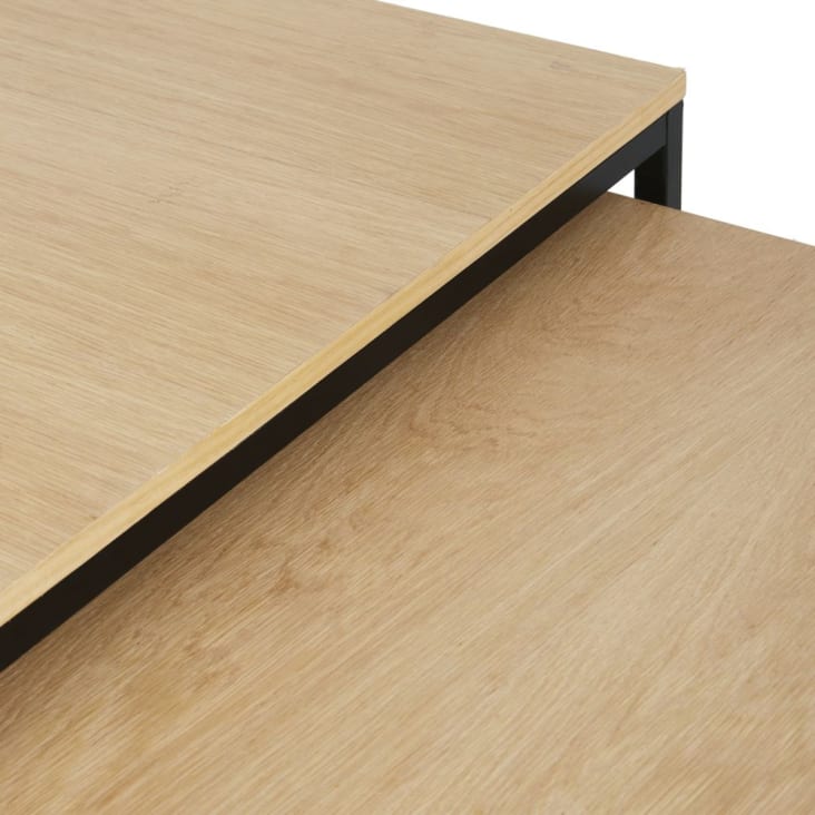 Table basse avec double plateau en métal noir Mudo