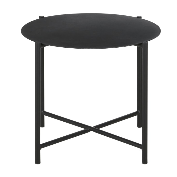 Table basse de jardin ronde en acier noir D54-Calum