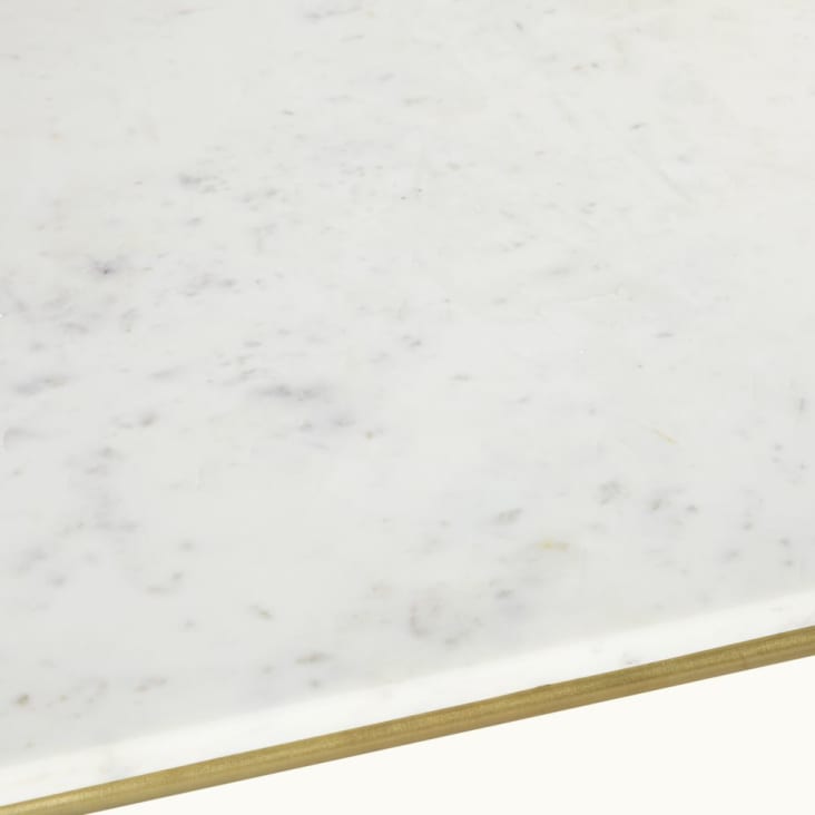 Table basse en marbre blanc et métal coloris laiton-Isaée cropped-2