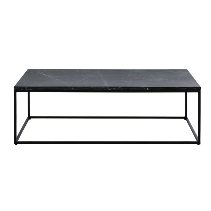 Table basse en marbre noir et métal noir-Marble
