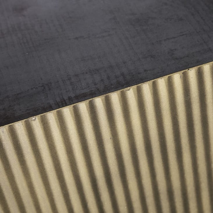 Table basse en métal ondulé coloris laiton et noir-Rockefeller cropped-2