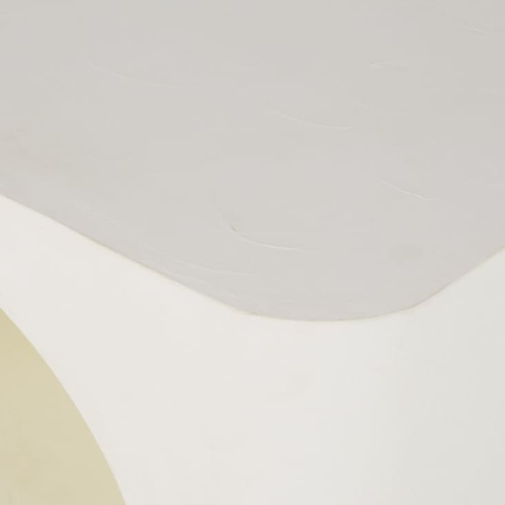 Table de chevet 1 niche 1 étagère blanc crème-Sartene cropped-3