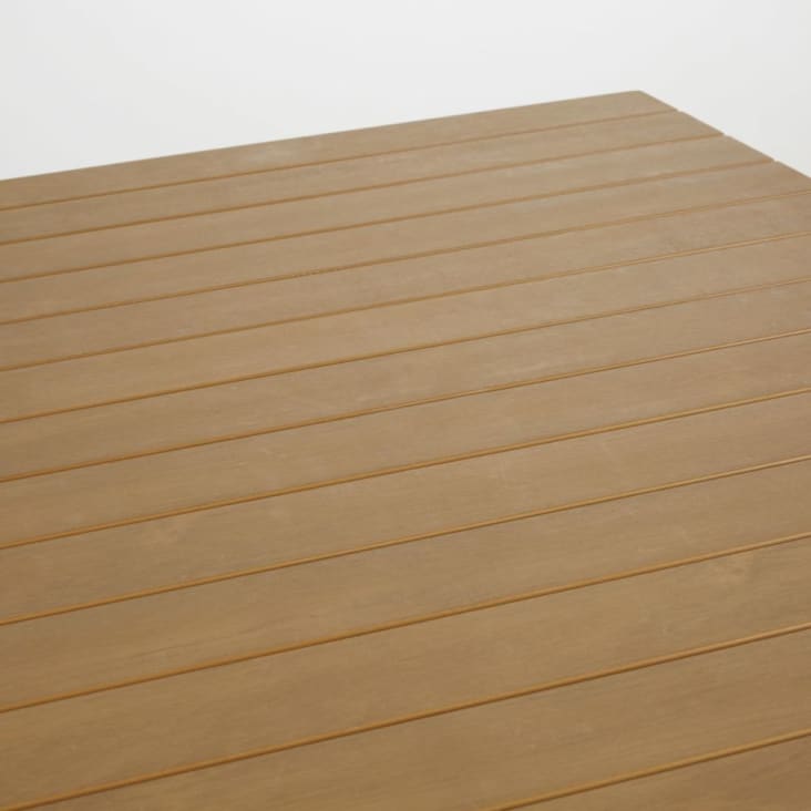 Table de jardin en aluminium gris anthracite et composite imitation bois 4/6 personnes-Fuji cropped-3