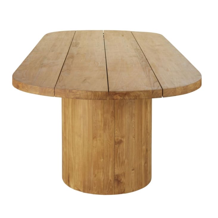 Table de jardin ovale en bois de teck 12/14 personnes L300-FORTALEZA cropped-9
