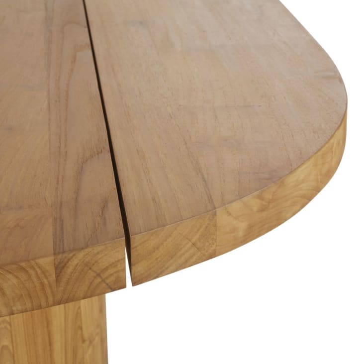 Table de jardin ovale en bois de teck 12/14 personnes L300-FORTALEZA cropped-3