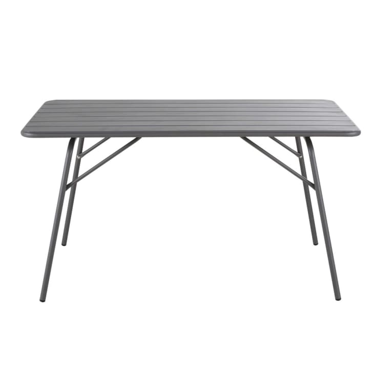Table de jardin pliante en acier gris anthracite 6 personnes-Gibston