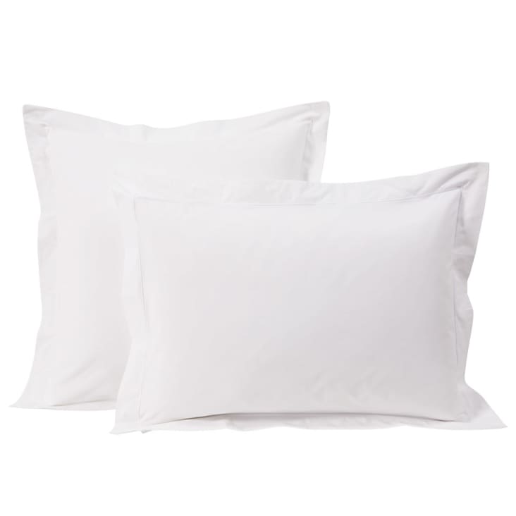 Taie d'oreiller hôtellerie en percale de coton blanc 50x70-Luce Business