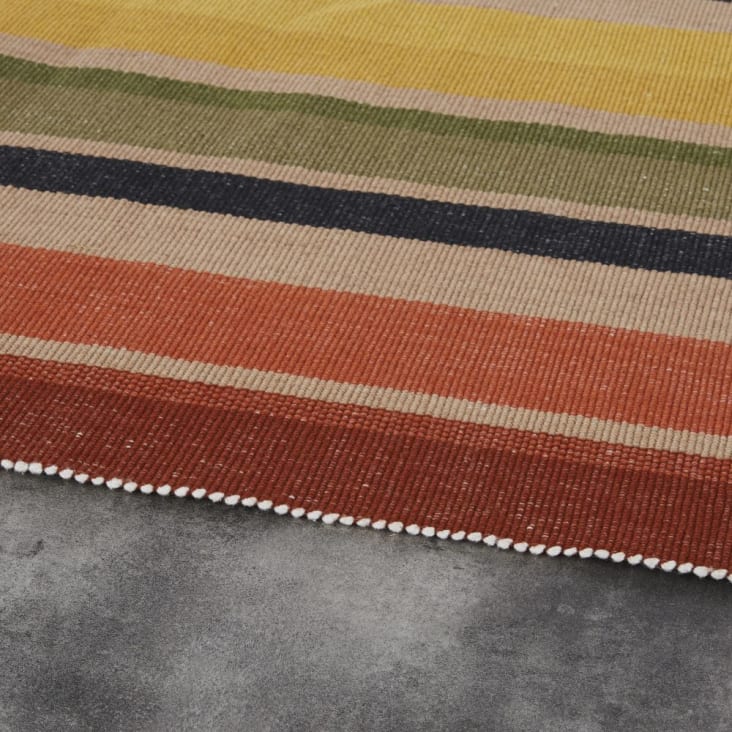 Tapijt van gerecycleerd polyester tapijt met meerkleurig streepjesmotief 140 x 200 cm-BENEDITO cropped-2
