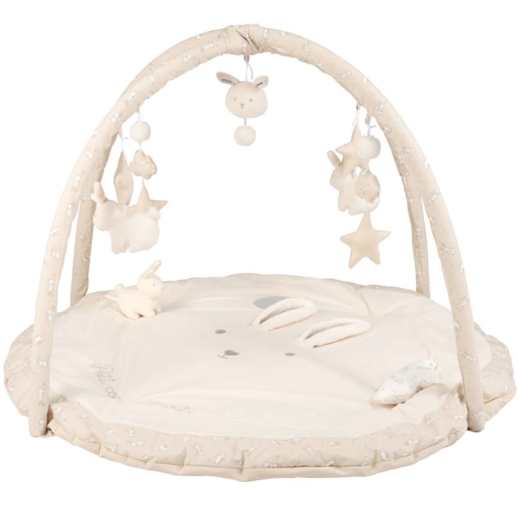 Tapis d'éveil bébé rond écru, blanc et taupe D90 (Maisons du Monde) - Image 2